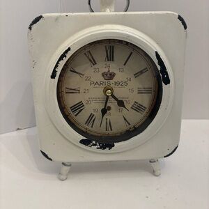 Vintage White and Black Paris-1925 Replica desk Clock